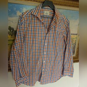 Todd Snyder Orange and Blue Checkered Shirt